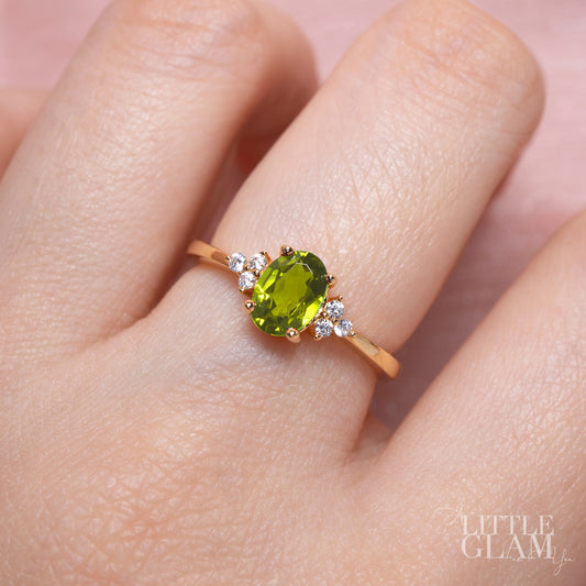 Natural Oval Peridot Ring