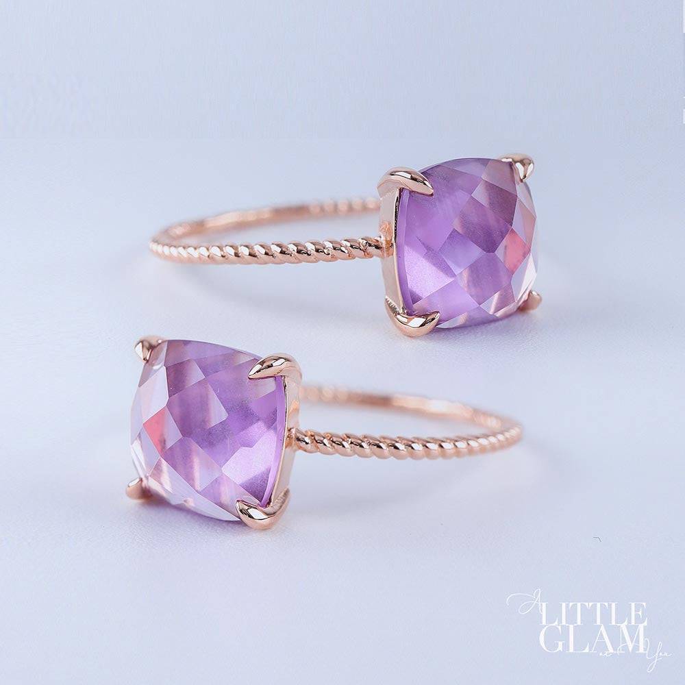 Delicate Cushion Amethyst Ring Amethyst