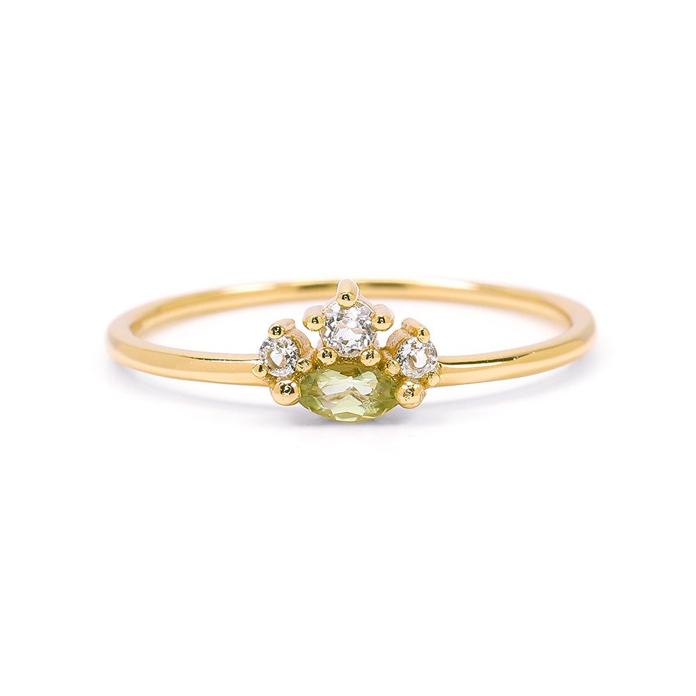 Magic Princess Peridot Ring Amethyst & White Topaz