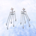Magic Glam Jewelry Star Tassel Long Earrings - Sterling Silver