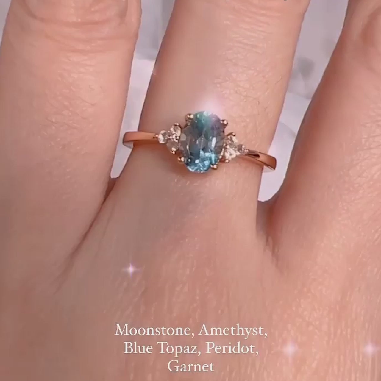 天然オーバルブルートパーズリング