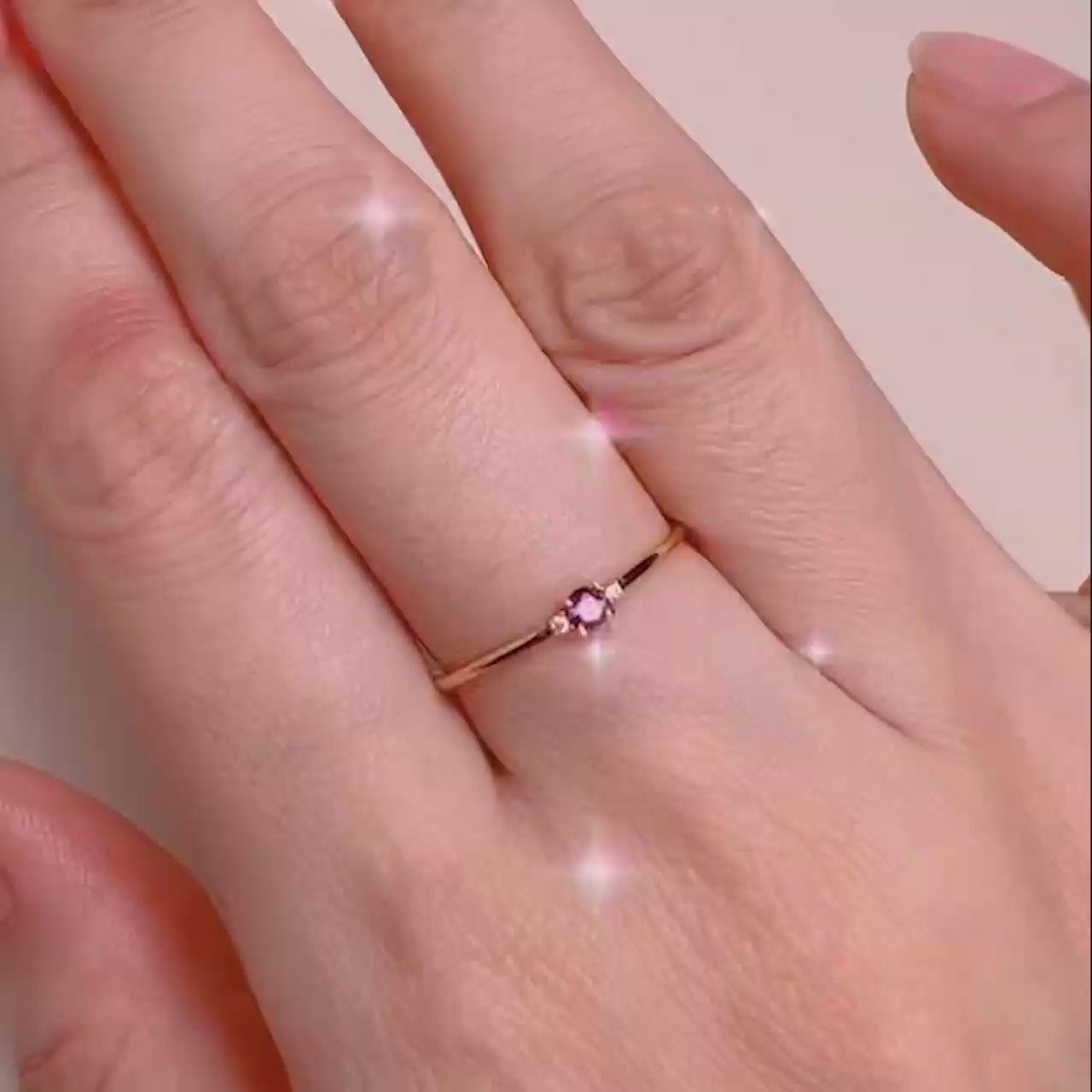 Solitaire Amethyst Twist Ring