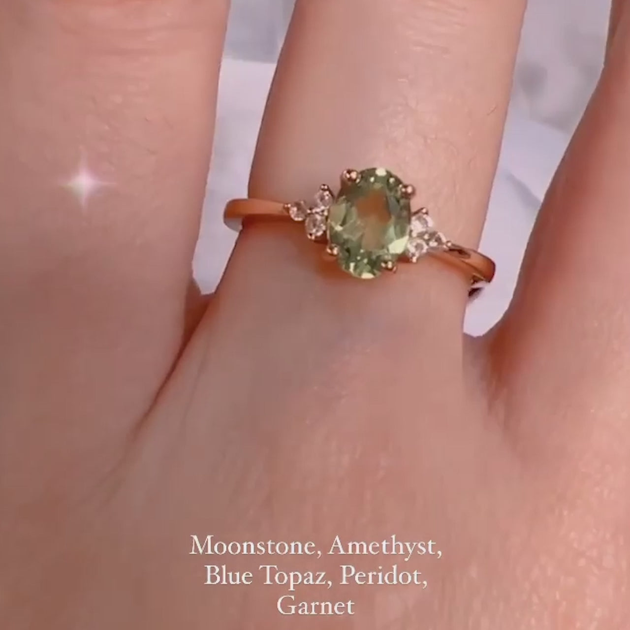 天然オーバルペリドットリング