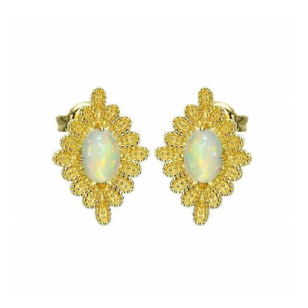 Charming Frame Opal Studs Opal