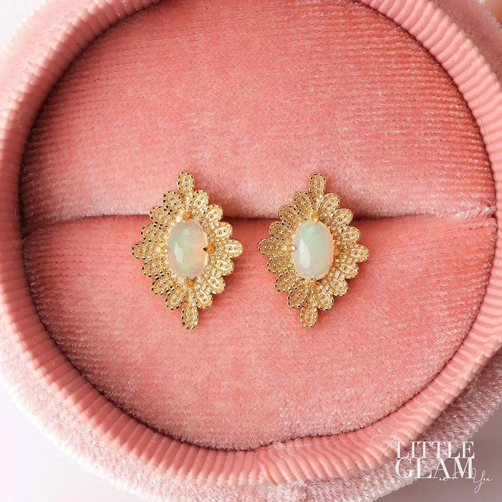 Charming Frame Opal Studs Opal