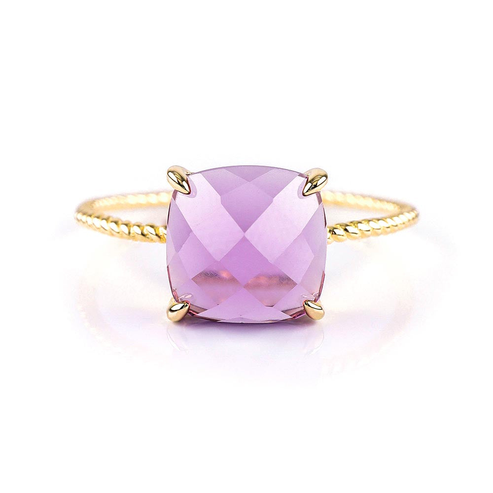 Delicate Cushion Amethyst Ring Amethyst