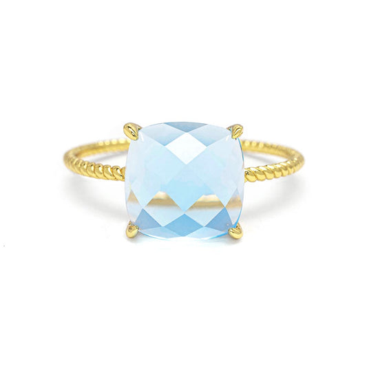 Delicate Cushion Blue Topaz Ring Blue Topaz