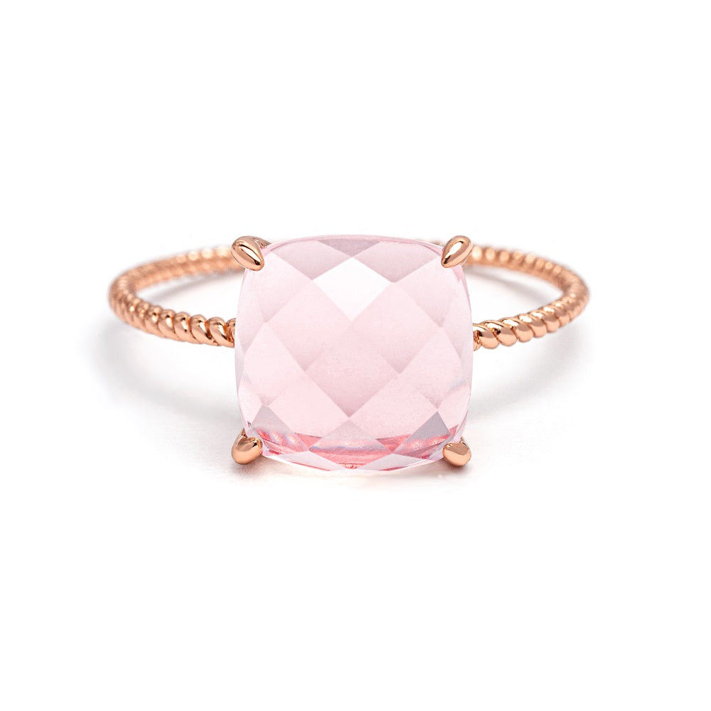 Delicate Cushion Rose Quartz Ring Rose Quartz