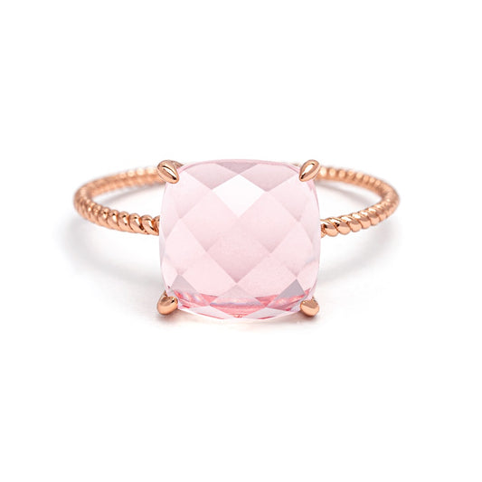 Delicate Cushion Rose Quartz Ring Rose Quartz