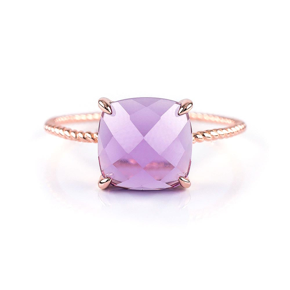Delicate Cushion Amethyst Ring Amethyst