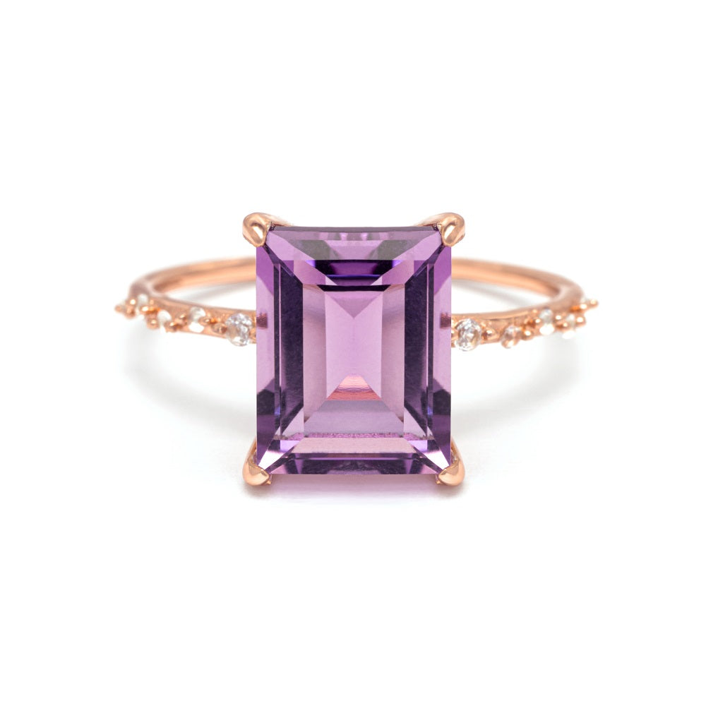 Starlight Baguette Amethyst Ring Amethyst & White Topaz