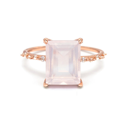 Starlight Baguette Rose Quartz Ring Rose Quartz & White Topaz