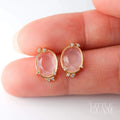 Magic Mirror Rose Quartz Earrings Rose Quartz & Cubic Zirconia
