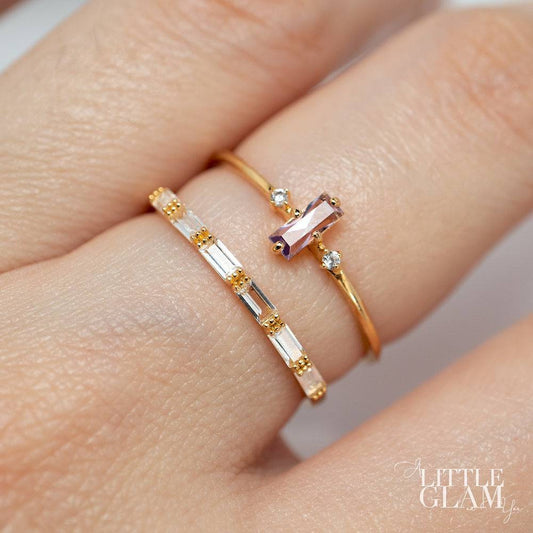 Delicate Baguette White Topaz Band White Topaz