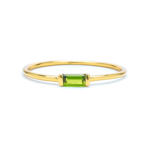 Delicate Baguette Diopside Ring Diopside