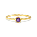 Solitaire Amethyst Twist Ring Amethyst