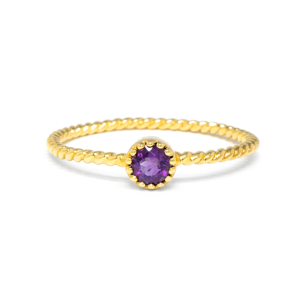 Solitaire Amethyst Twist Ring Amethyst
