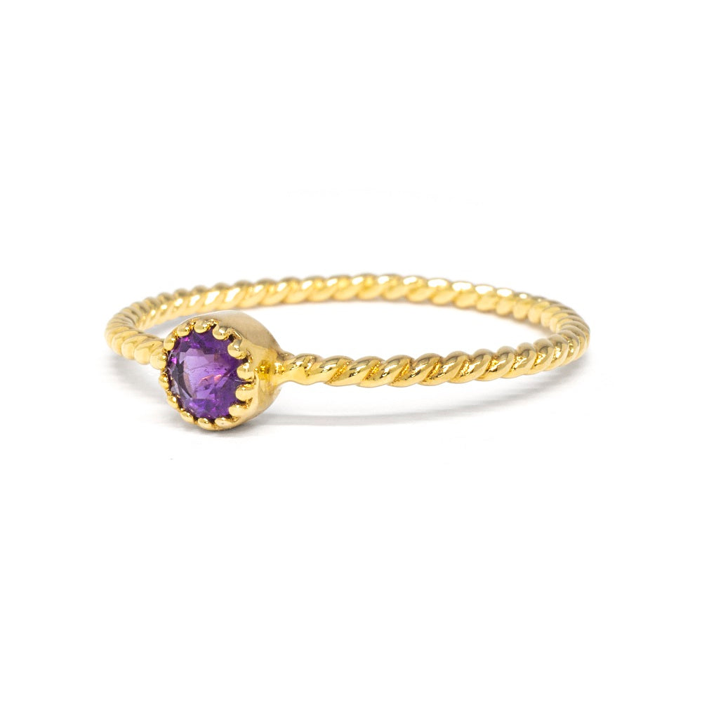 Solitaire Amethyst Twist Ring Amethyst