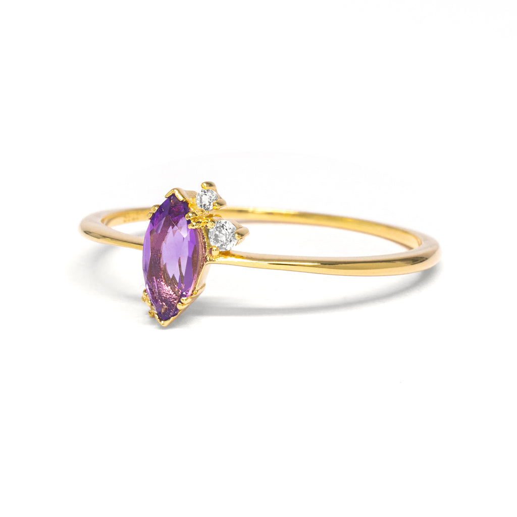 Starry Marquise Amethyst Ring Amethyst & White Topaz