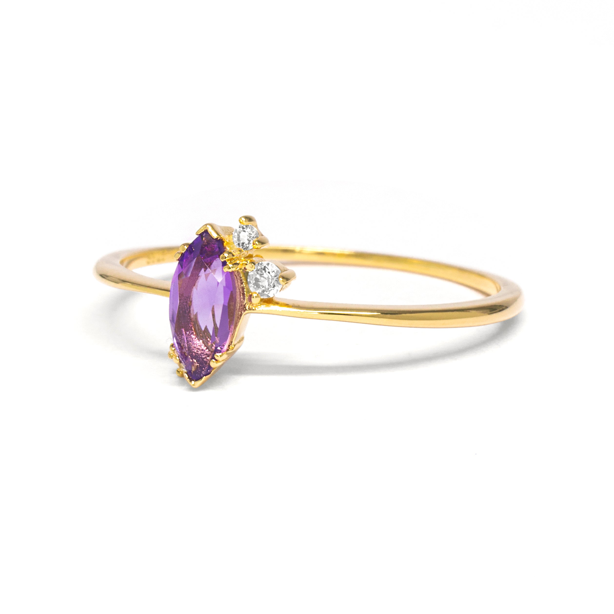 Starry Marquise Amethyst Ring Amethyst & White Topaz