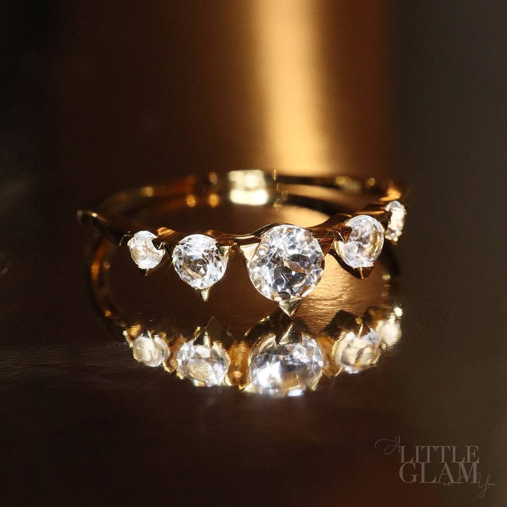 Wedding Veil White Topaz Ring White Topaz